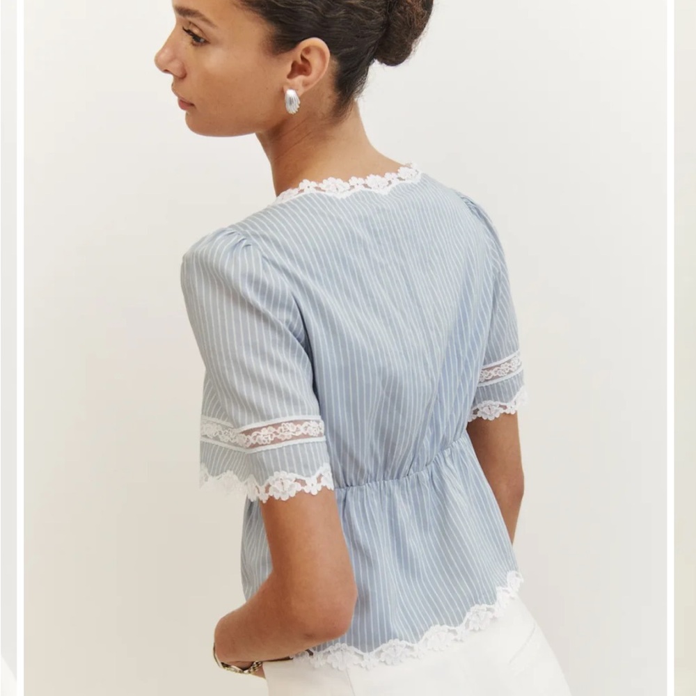 LIKE NEW REFORMATION Margot Top, Bueno Stripe, size M - Picture 3 of 10